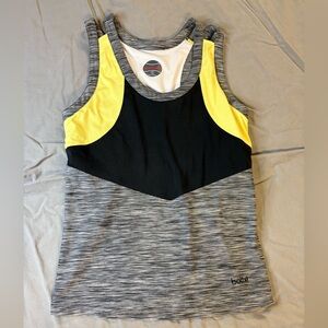 bolle Women's Yellow, Black & Gray Colorblock Athletic Tank